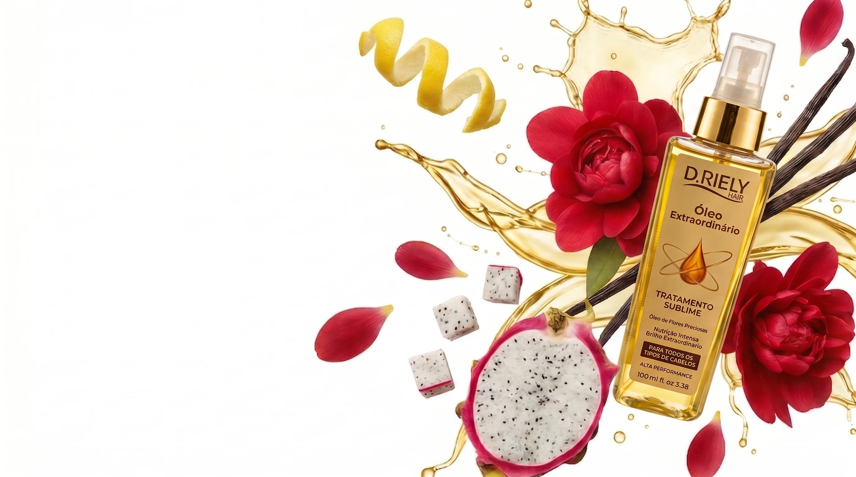 Óleo capilar D.Riely com argan para brilho e controle de frizz