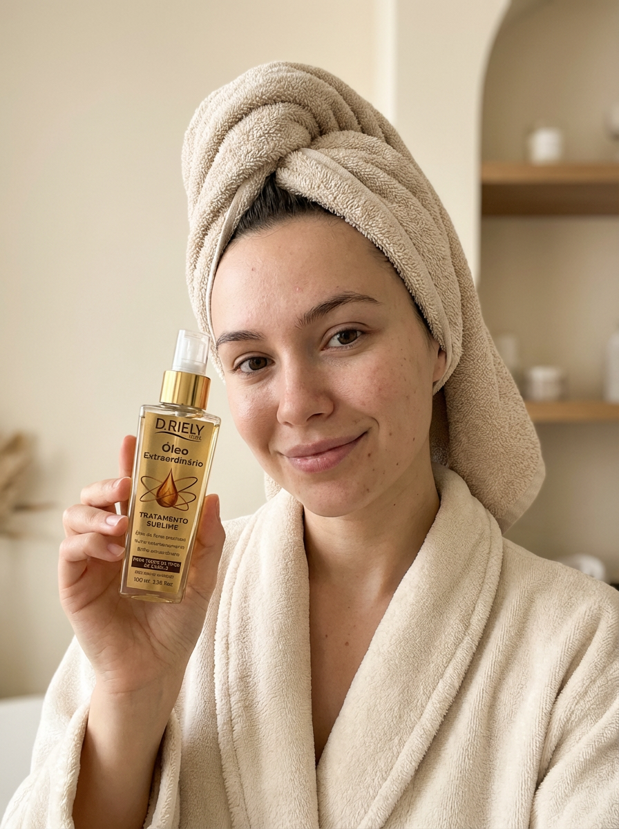 Mulher com óleo extraordinário